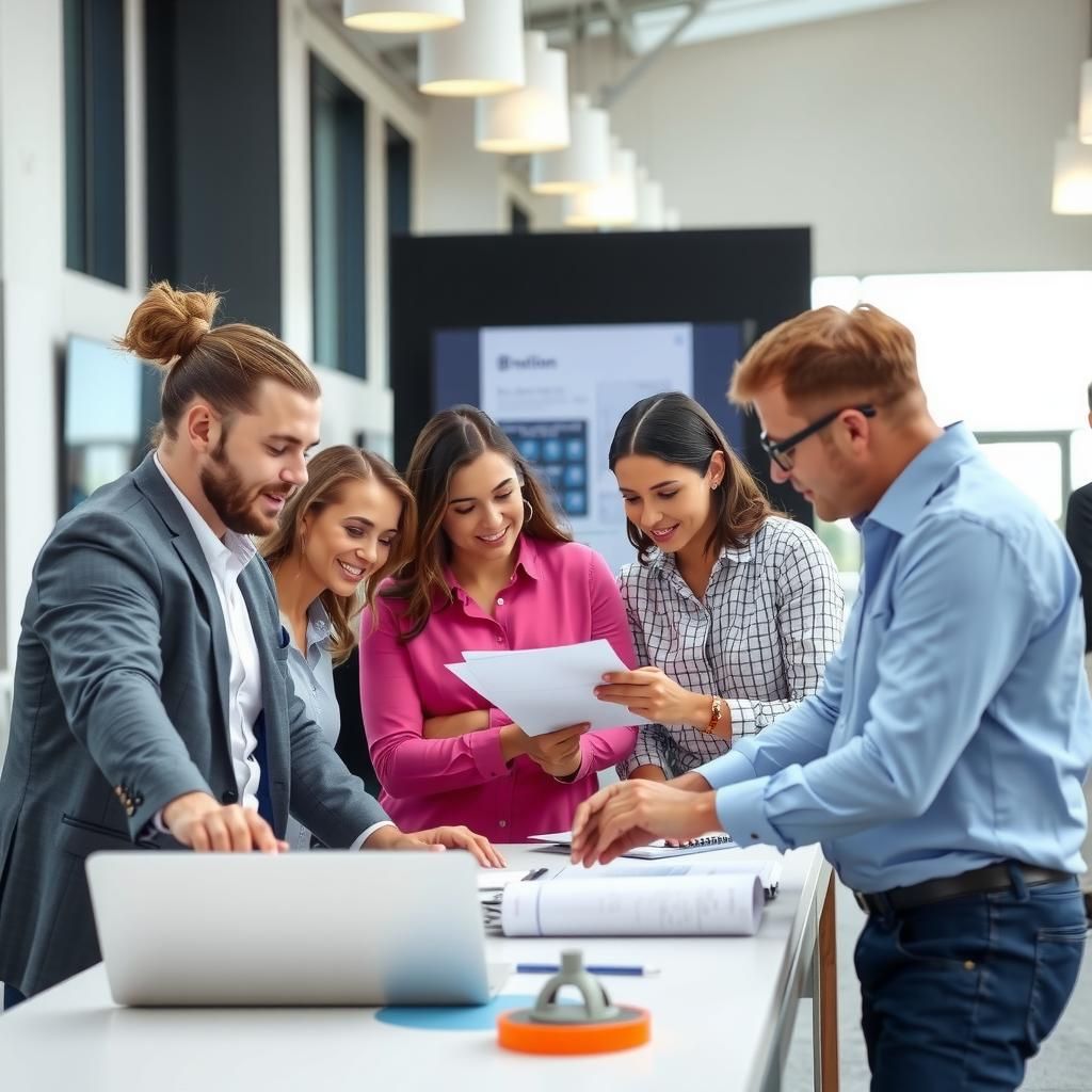 Team of professionals working together