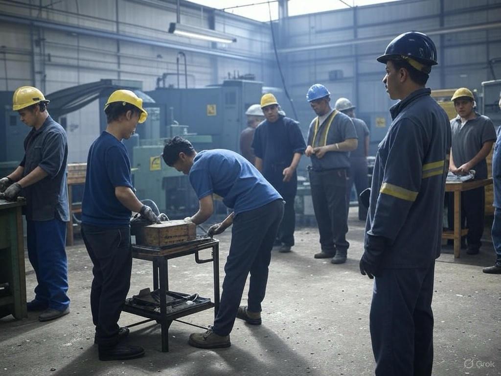 Background image of a factory with a linear gradient overlay